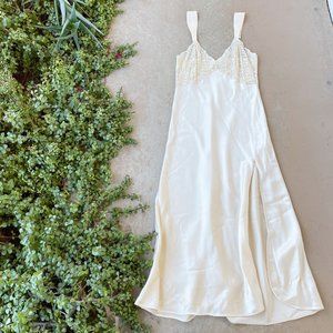 Victoria's Secret Vintage Lace Satin Maxi Gown Lingerie, Size Medium